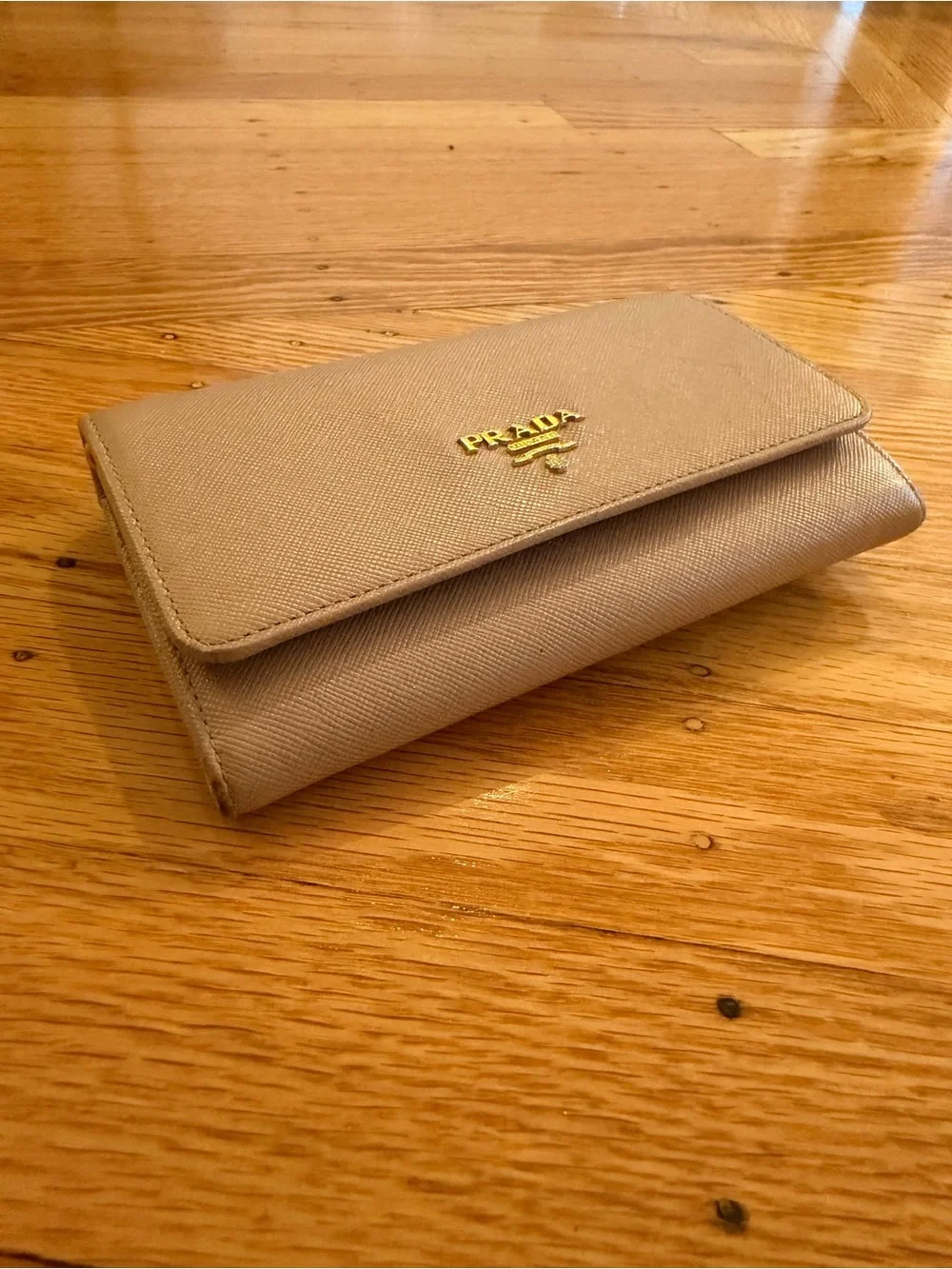 Prada Pale Blush Pink Saffiano Leather Continental Wallet